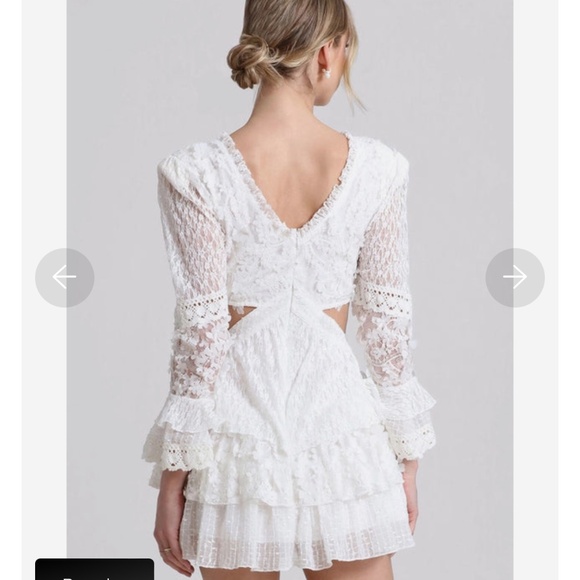 Avec Les Filles LACE CUT-OUT TIERED MINI DRESS - Picture 2 of 7